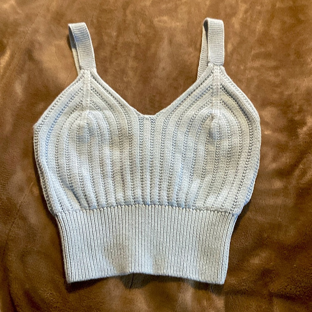 Blue knit Crop top. Size XS